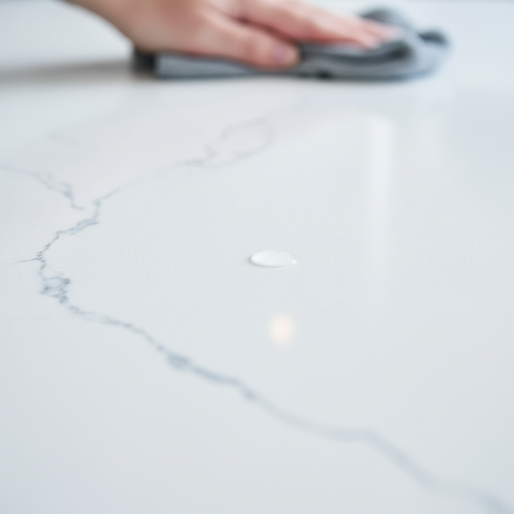 Contractor and designer reviewing stone slab samples in a bright showroom setting
