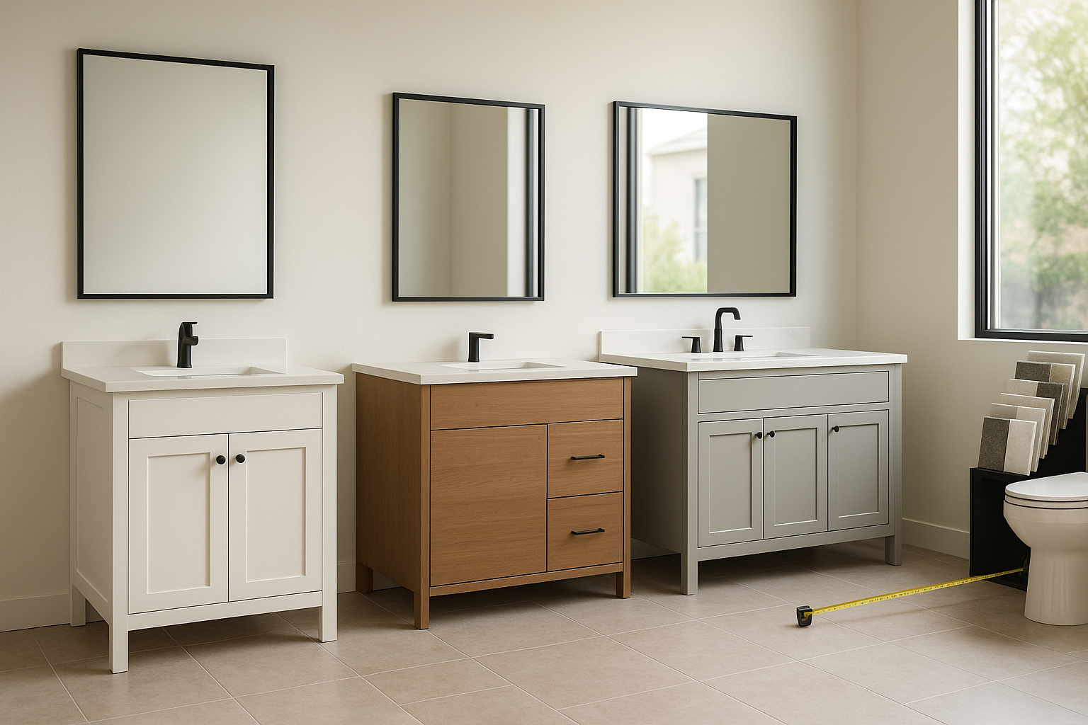 Measuring bathroom vanity depth and clearance in a remodel