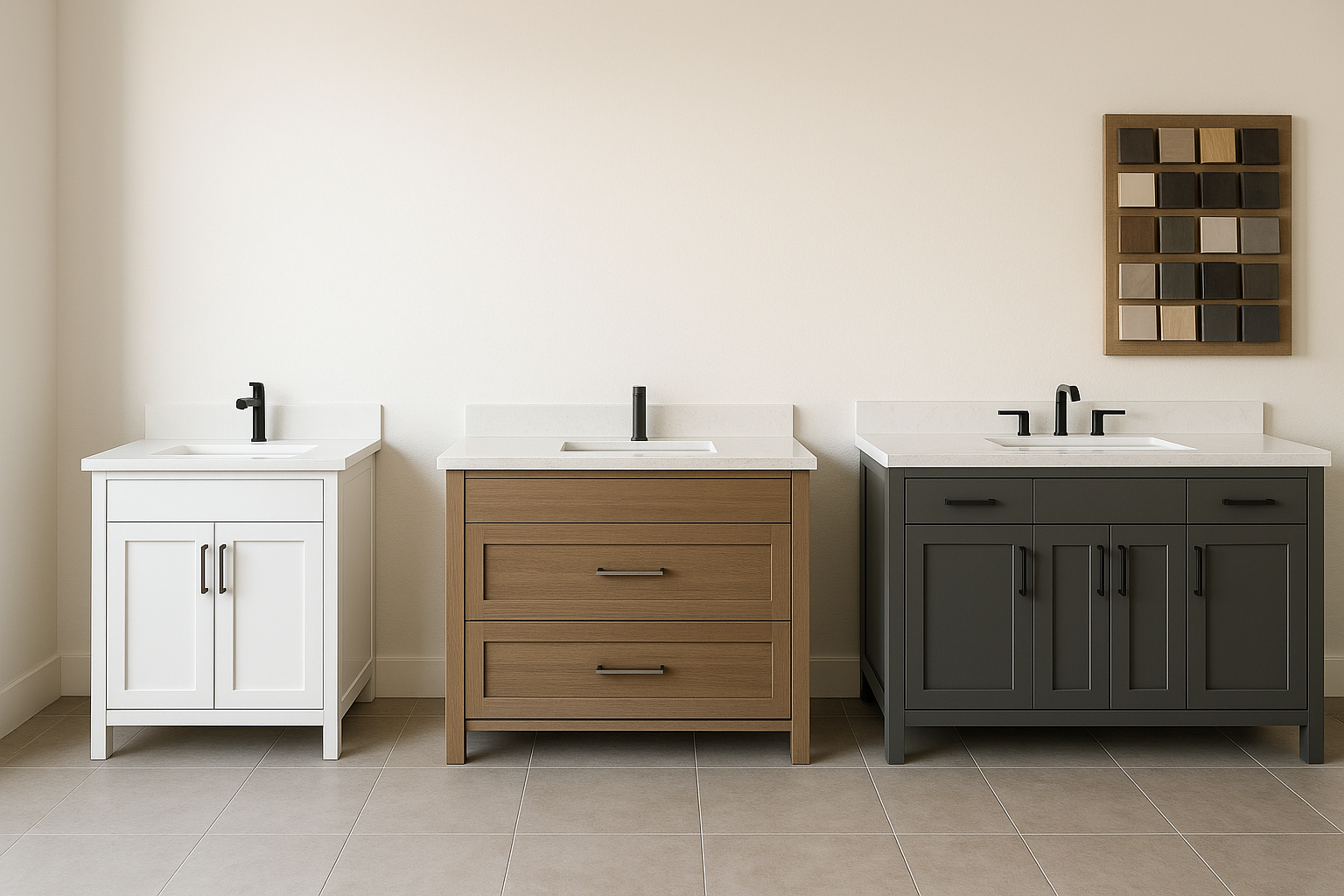 Integrated bathroom vanity top with sink and backsplash detail